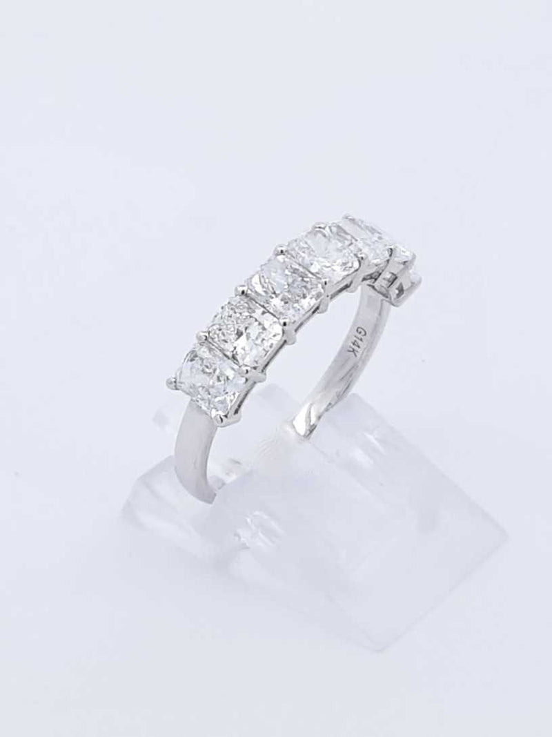 2.19 Cttw Lab-grown Diamond & 14k White Gold Ring 2.2 Grams Size 7 Fw0425crxdu