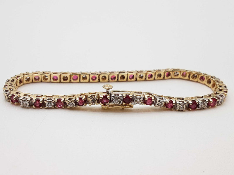 0.24 Cttw Diamonds 14k Two-tone Gold 8.6g Tennis Bracelet 5.75 In Do0325prxde