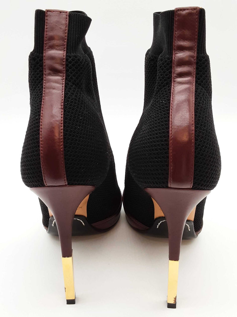 Balmain Black Red Ankle Sock Heels Size Eu/it 36.5 Do0525lxzde
