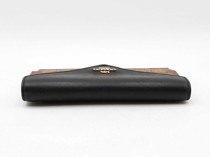 Coach Slim Envelope Wallet In Signature Coated Canvas & Black Leather Fw0925wzdu
