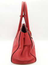 Prada 2 Way Red Vitello Daino Leather Tote Bag Do0725porde