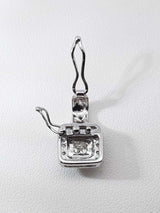0.25 Ctw Princess-cut Diamond Halo Pendant In 14k White Gold 2.4g Fw0526ooxdu