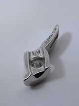 0.21 Cttw Diamond Twist Drop Pendant In 14k White Gold 1.1 Grams Fw0426lwrdu