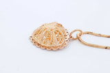 21k Yellow Gold Chain & Filigree Heart Pendant 18.3 Grams 24 Inch Eb0626oorxde