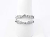0.62 Cttw Diamond & 10k White Gold Enhancer Ring 3.8 Grams Size 8.5 Fw0426wzxdu