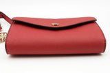 Michael Kors Red Saffiano Leather Envelope Crossbody Wallet Eb0925oxsa