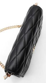 Jimmy Choo Farone Wallet With Chain In Quilted Black Nappa Leather Fw0626ocrdu