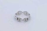 Hermes 18k White Gold Chaine D'ancre Enchainee Ring 4.3 Grams Size 50 Eb0626exzde