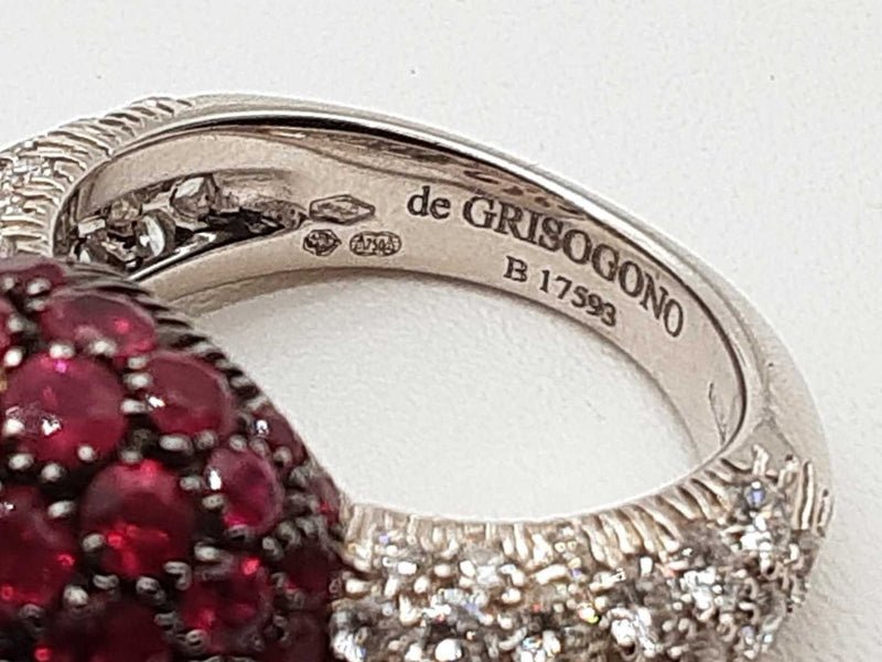 De Grisogono Love On The Rocks Ruby 18k White Gold Ring Size 6.25 Do1223rxzxmia