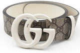 Gucci Gg Monogram Supreme Canvas Belt With White Gg Buckle Size 95/38 Eb126orxdu