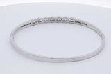 1.35cttw Diamond 18k White Gold Hinged Bangle Bracelet 14.8 Grams Eb0326llxzdu