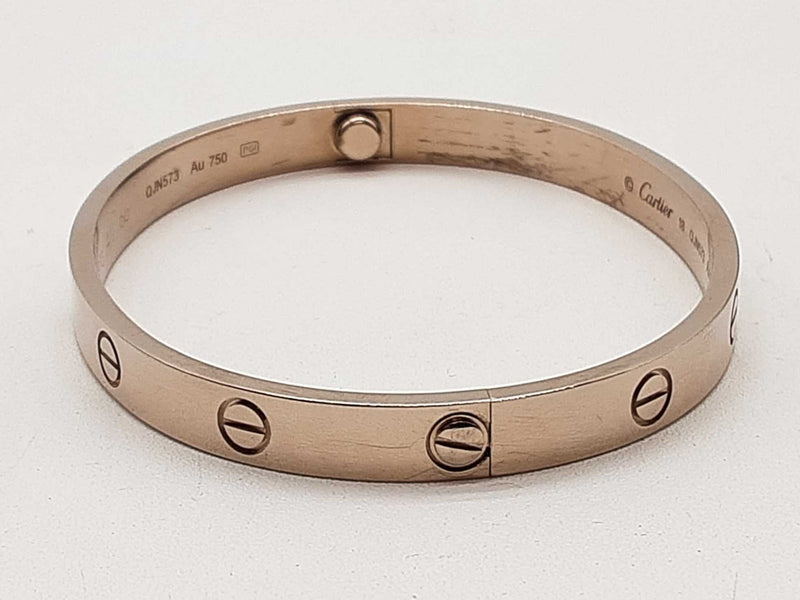 Cartier Love 18k White Gold 35.6g Bangle Bracelet Cartier Size 18 Do0824pxzxmia
