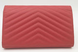 Yves Saint Laurent Cassandre Quilted Leather Envelope Chain Wallet Eb0526clrsa