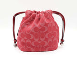 Coach Faye Mini Drawstring Bag In True Red Signature Denim Fw0726wxdu