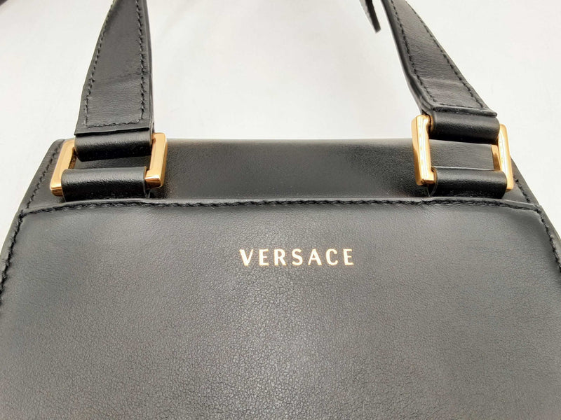 Versace La Medusa Stud Black Leather Mini Shoulder Bag Fw0125oxzsa