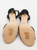 Jimmy Choo Elsy Black Satin Heels Size 38 Eb0326lrxsa