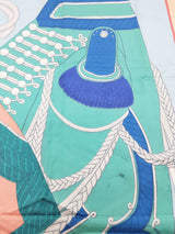 Hermes X Virgine Jamin Zouaves Et Dragons Green Pink Blue Silk Scarf Do0926oxzde