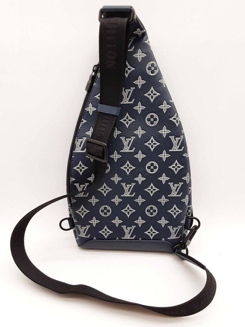 Louis Vuitton Duo Navy Blue Monogram Shadow Leather Slingbag Do0825loxzde