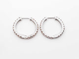 1.0 Cttw Champagne Diamond & 18k White Gold Hoop Earrings 2.2 Grams Fw0826orrdu