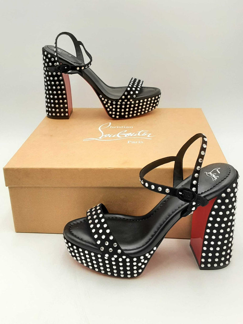 Christian Louboutin Movida Jane Strass Platform Sandals Size 40.5 Eb1224oxzsa