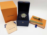 Louis Vuitton Qa173 44 Tambour Street Driver Green Steel Watch Do0425wwxzde