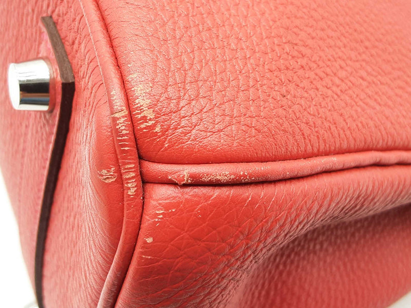 Hermes Birkin 35 Geranium Red Clemence Palladium Handbag Do0724sxzxde