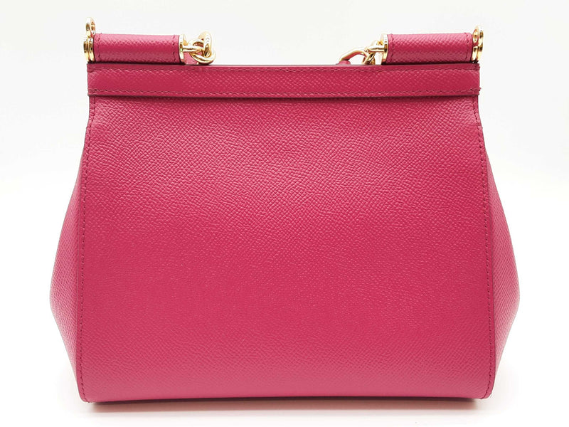 Dolce & Gabbana Sicily Fuschia Pink Saffiano Leather Crossbody Bag Do0425irxde