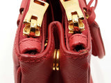 Prada Galleria Double Zip Tote Bag In Red Saffiano Leather Fw0925przdu