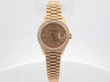 18k Yellow Gold Rolex Lady- Datejust 26mm Diamond Bezel Watch Aa0426rzxzsa