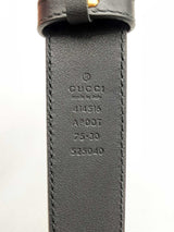 Gucci Marmont Thin Black Leather Belt & Gold-tone Double G Buckle Fw1124lxzsa