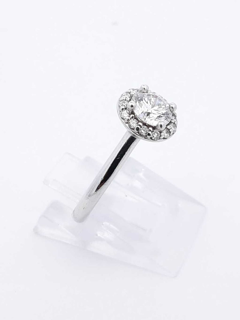 0.80 Cttw Diamond & 95% Platinum Halo Ring 4.9 Grams Size 5 Fw0625cxzdu