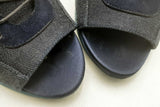 Burberry Denim & Navy Blue Sude Peep Toe Lace Up Heel Booties Size 36 Eb325lxzsa