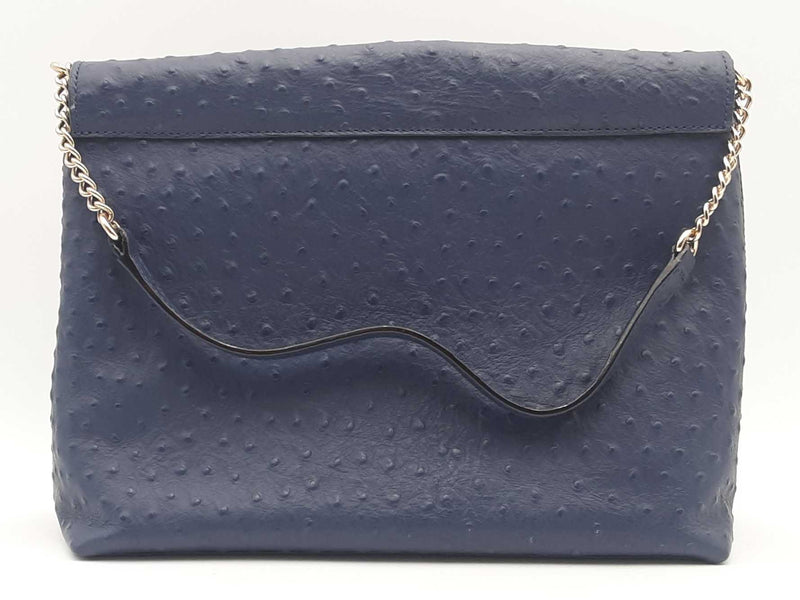 Kate Spade Leena La Vita Ostrich Shoulder Bag Blue Aa1025orsa