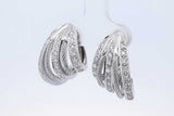 0.54cttw Diamond Omega Back Earrings 18k White Gold Earrings 10.9g Eb0526sxzde