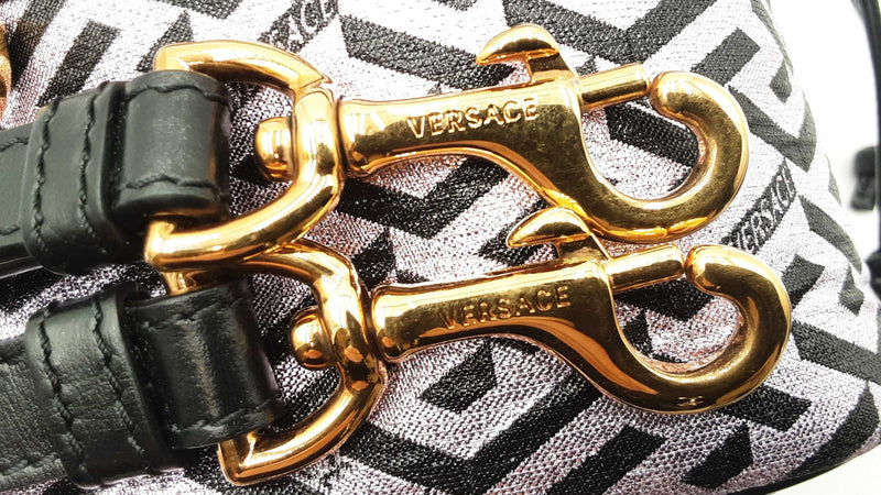 Versace La Greca Signature Glitter Print Bucket Bag Fw0825wzxdu