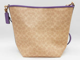 Coach City Tan Signature Coated Canvas Iris Purple Large Bucket Bag Do0126lozde