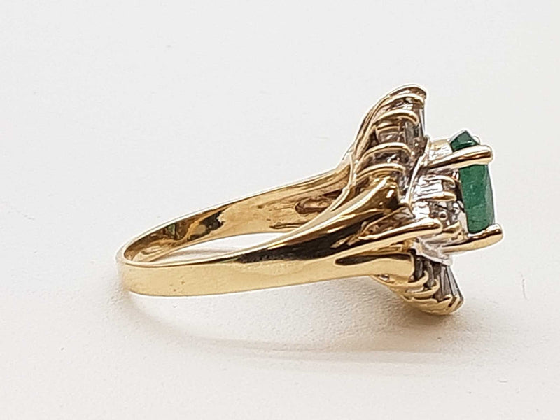 3.30 Cttw Emerald Diamonds 14k Yellow Gold 8.3g Ring Size 7 Do0525cpxde