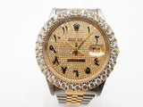 Rolex 36mm Datejust Aftermarket Diamonds Dial Two Tone Steel Watch Do0326pxzxde