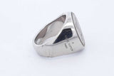 Louis Vuitton Lv Logo Horn Inlay Signet Ring 14.7 Grams Size 9 Eb0726lxzde