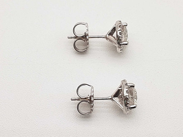 1.20 Cttw Diamonds 14k White Gold 2.2g Stud Earrings Do0525lxzxde
