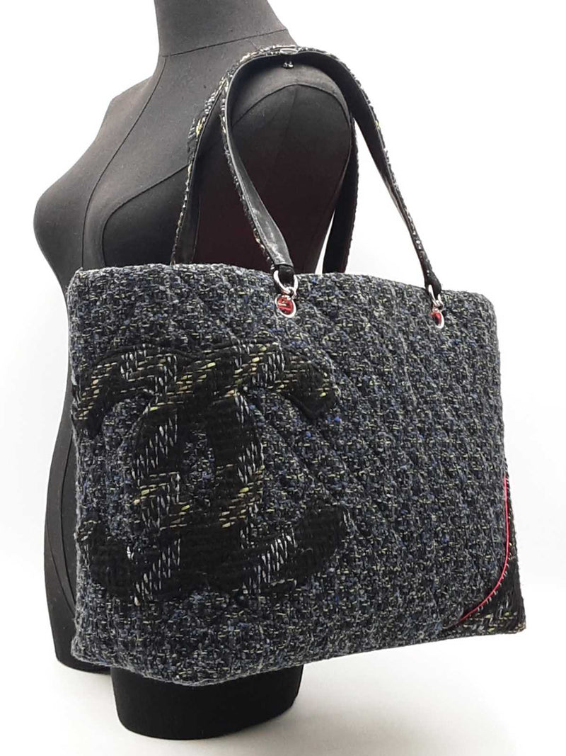 Chanel Cambon Large Multicolor Quilted Tweed Tote Bag Fw0925ezxdu