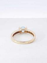 Blue Topaz & Cubic Zirconia Ring In 14k Yellow Gold. 3.8 Grams Size 8 Fw0126oxdu