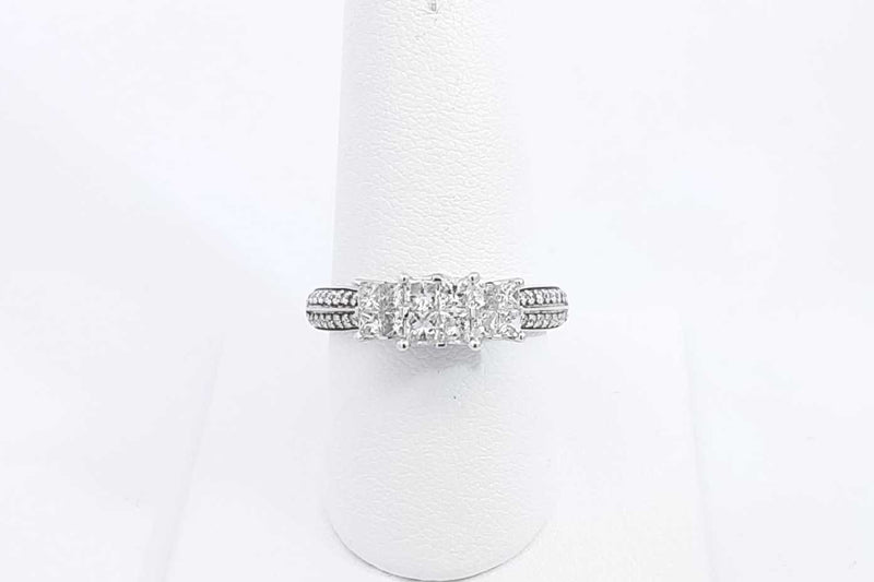 Approx. 1.12ctw Diamond Ring In 14k White Gold 4.44 Grams Size 7.75 Eb0324oxzsa