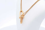 Tiffany & Co. Double Link Pendant Necklace In 18k Yellow Gold 12.5g Eb0724lxxzdu