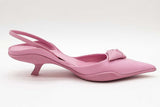 Prada Pink Gabardine Slingback Pointed Toe Kitten Heels Size 40 Eb0825rxde