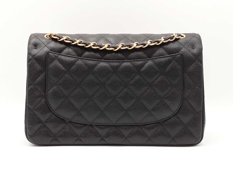 Chanel Jumbo Double Flap Bag In Black Quilted Caviar Leather Fw0725prxzdu