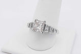 1.0ctw Princess Cut Diamond Ring In 14k White Gold 5 Grams Size 9 Eb0625lszxsa