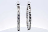 9.36ctw Diamond Inside Out Hoop Earrings 14k White Gold 23.7 Grams Eb0325rxxzsa