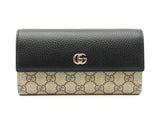Gucci Marmont Wallet With Chain In Gg Supreme Canvas & Black Leather Fw1125pxzdu