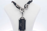 Dolce & Gabbana Leather Necklace & Rectangle Pendant 15.2 Grams 20 In Eb0925rxdu